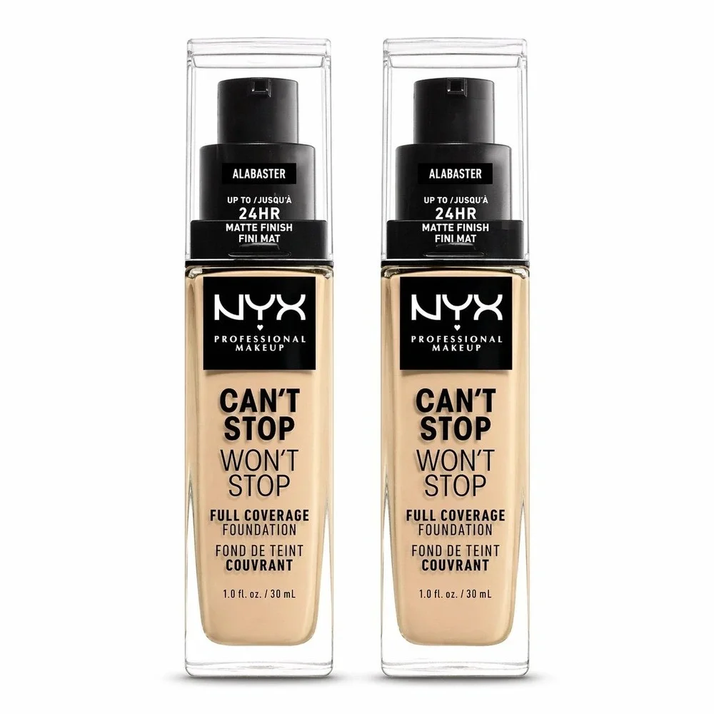 NYX Can't Stop Won't Stop Foundation Alabaster 24H Matte 2 Pack